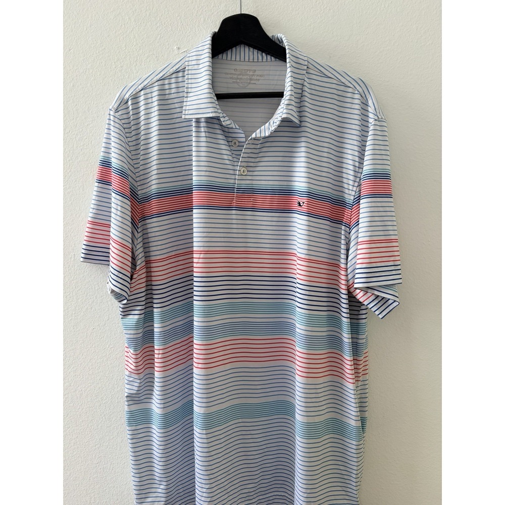 Vineyard Vines On-The-Go Sankaty Polo Shirt Mens XL Striped Golf Tennis Top